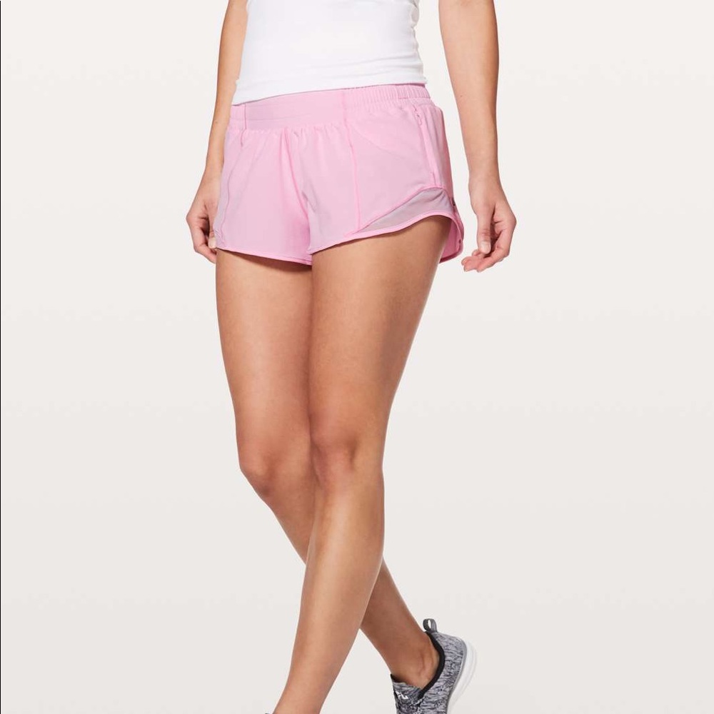 LIGHT PINK LULULEMON SHORTS